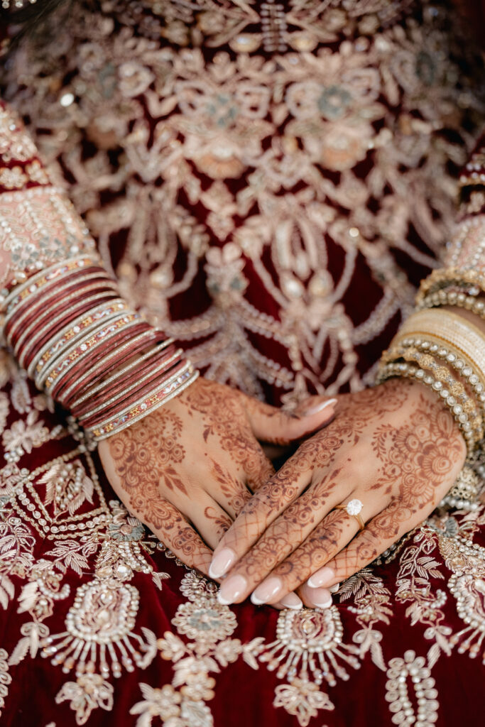 Elegant bridal details from a Pakistani fusion wedding