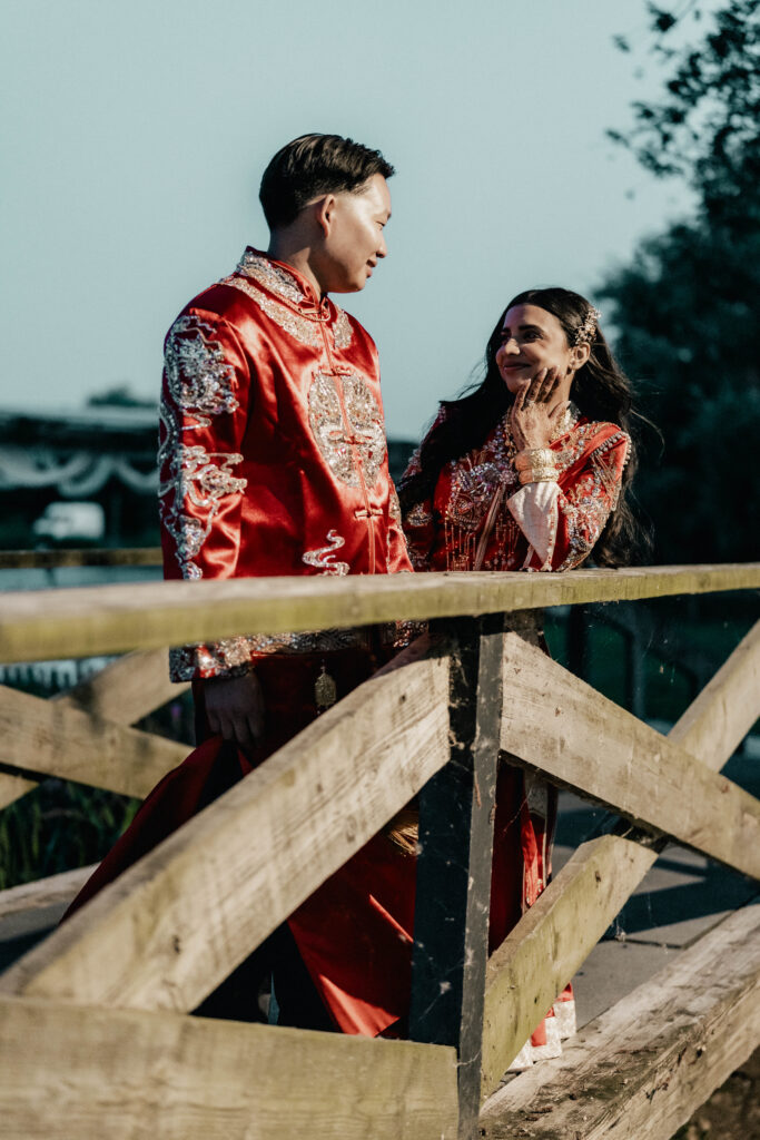 Golden hour portraits at Cambridge Marina wedding venue