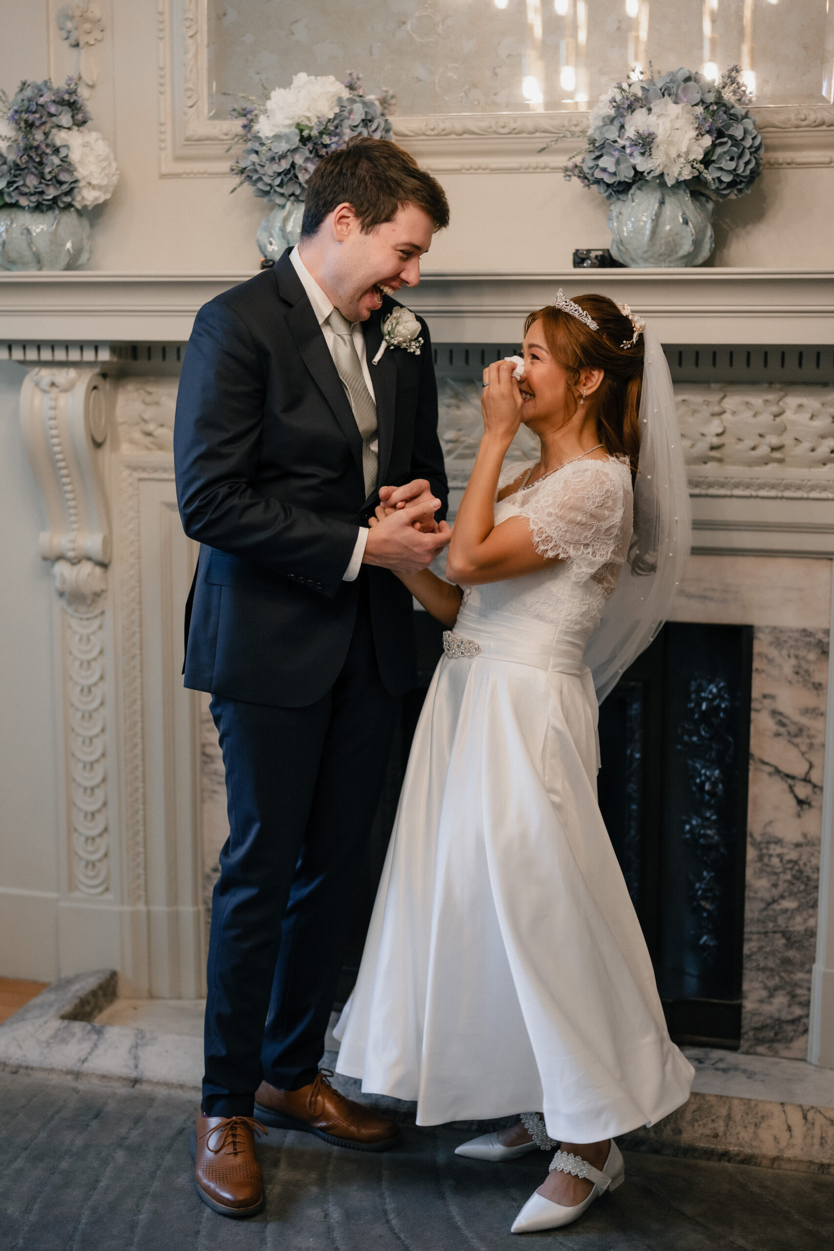 cinematic wedding videographer capturing an emotional moment during a wedding ceremony in London