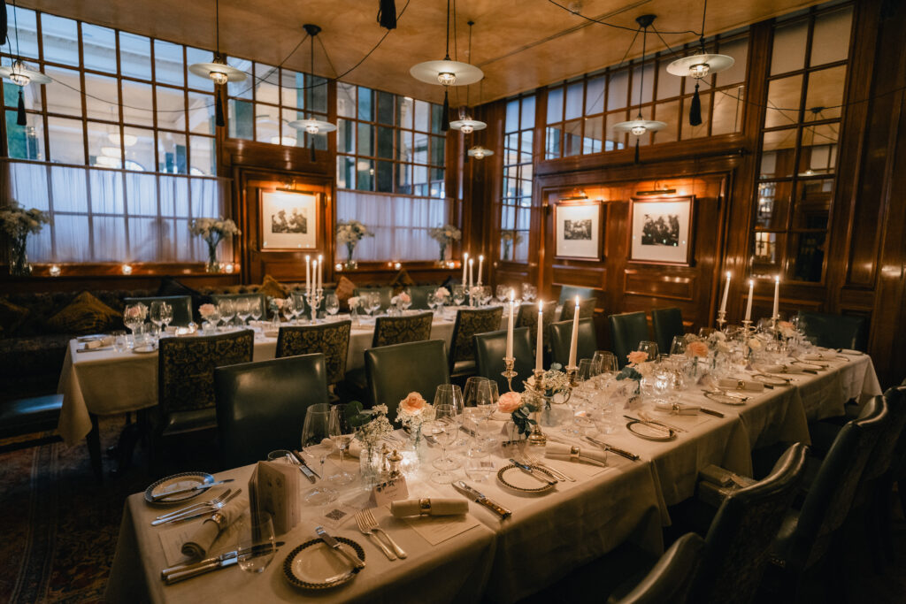 Wedding photographer capturing a luxury wedding reception at The Ned