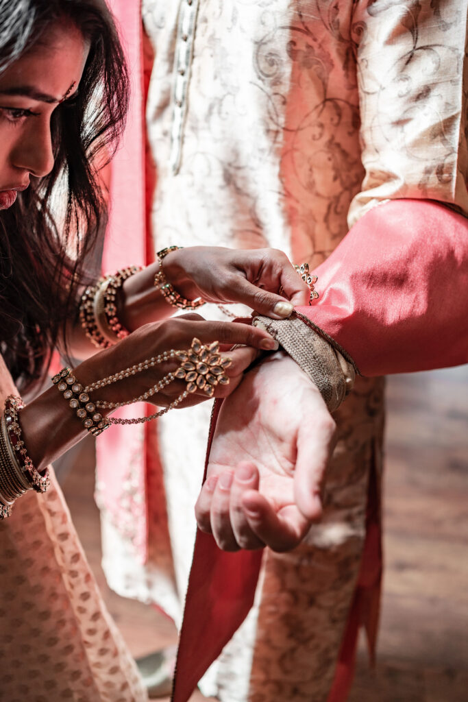 Groom preparation before temple wedding ceremony
