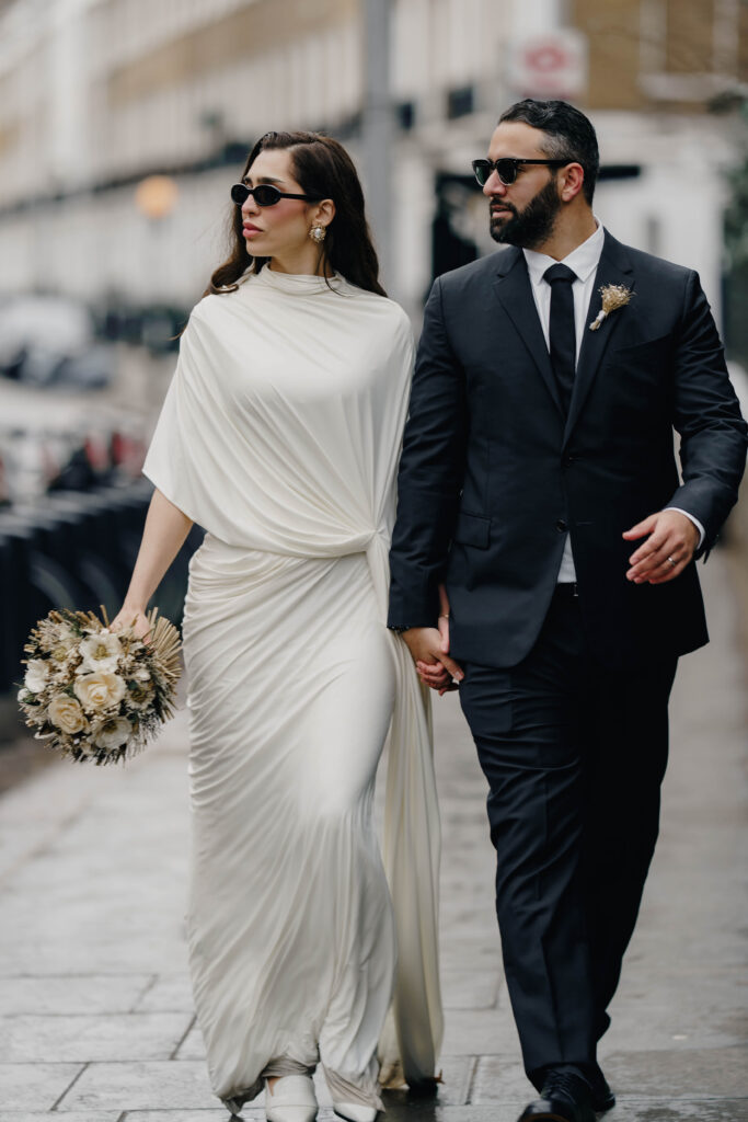 Editorial couple portraits at Chelsea Town Hall
