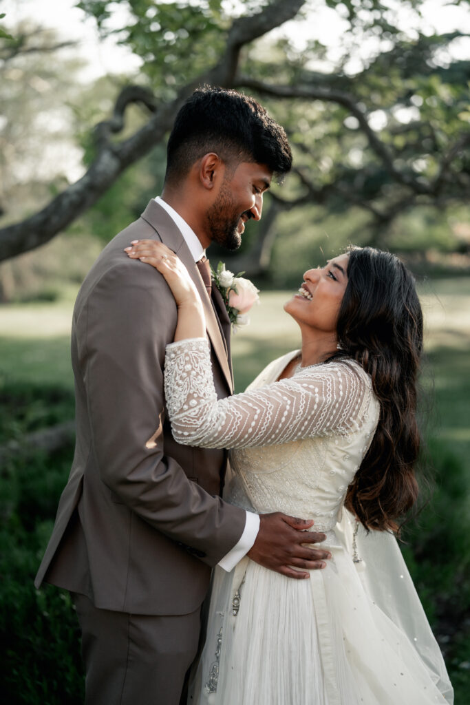 How to Look Natural in Wedding Photos by focusing on your partner