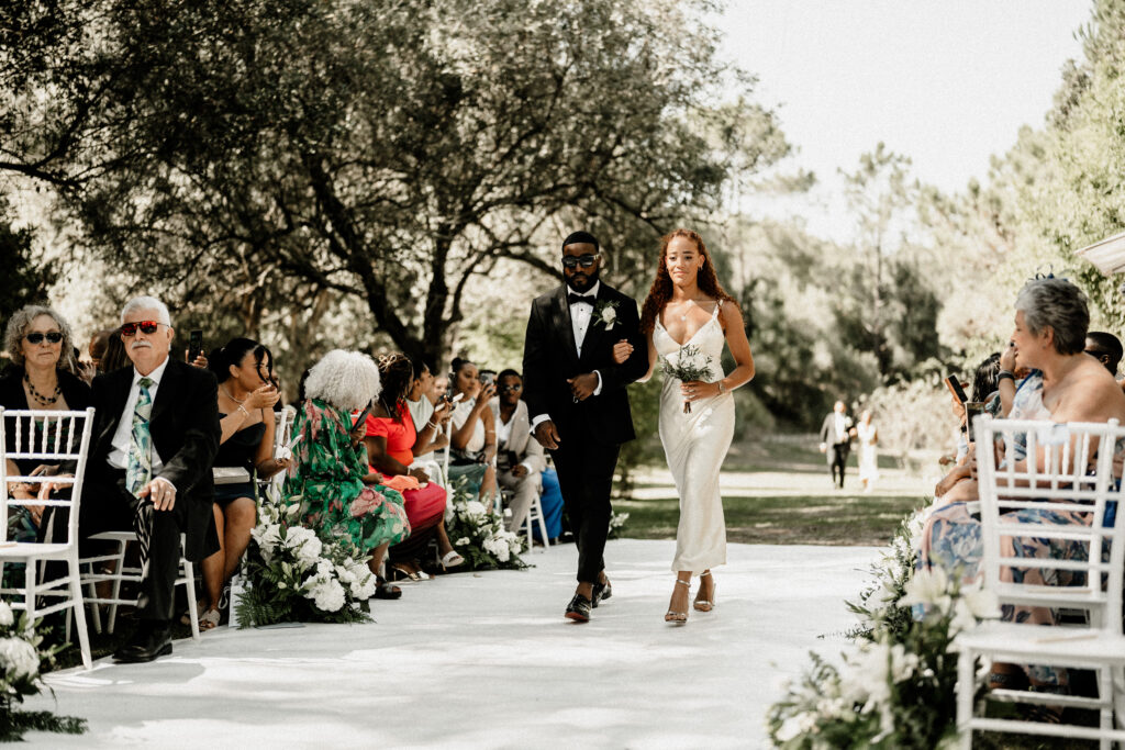 Wedding Photography Timeline during wedding ceremony entrance
