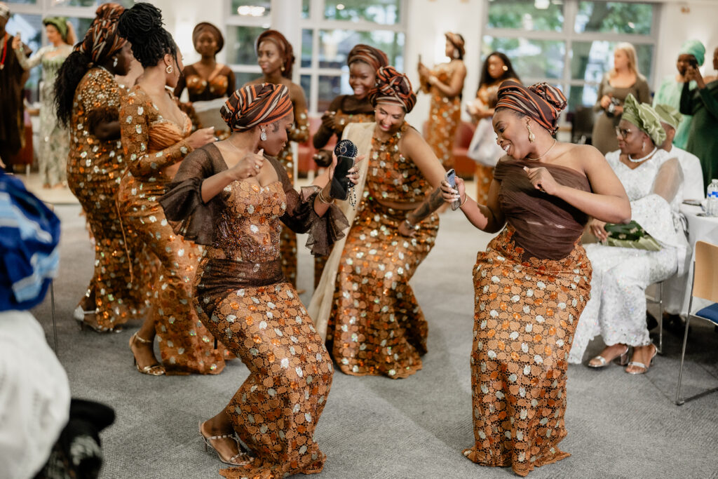 Traditional Nigerian wedding dancing celebration