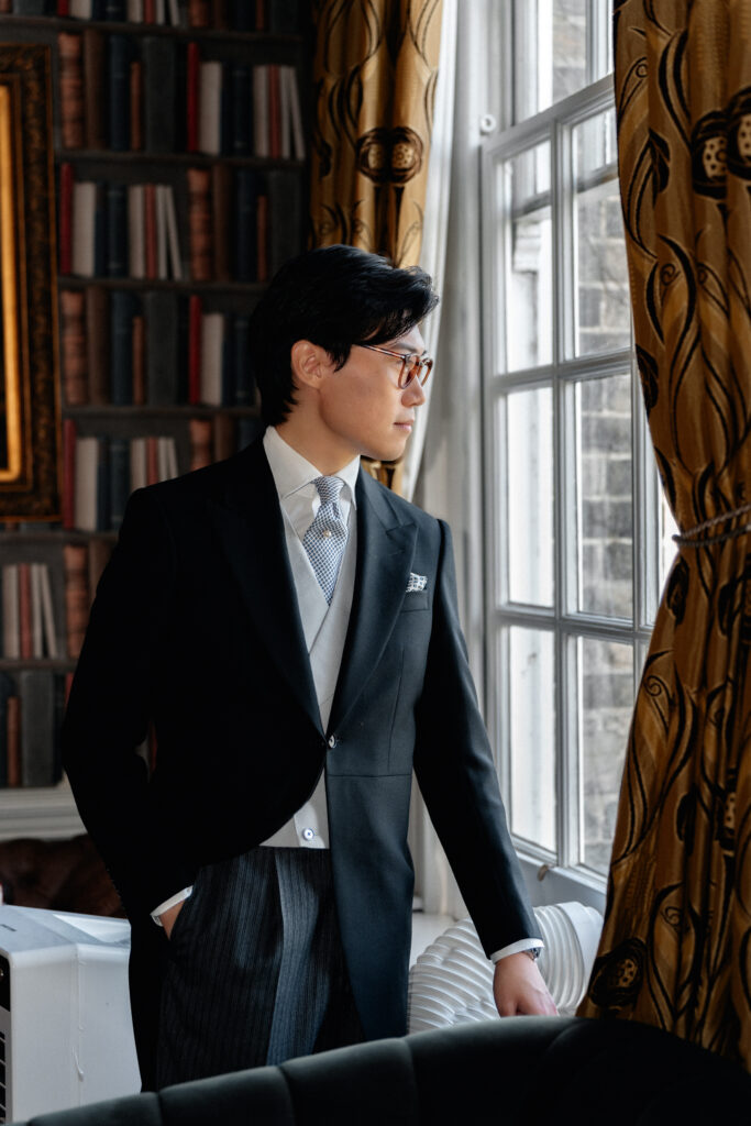 Groom getting ready for Hedsor House wedding