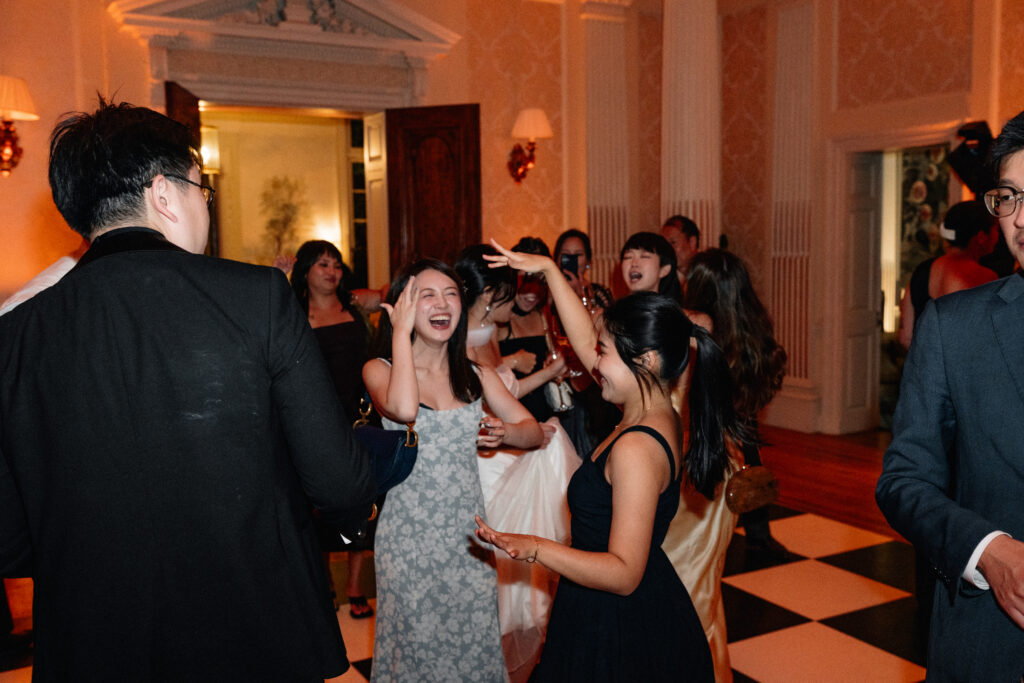 Guests celebrating at Hedsor House wedding reception
